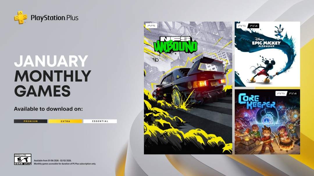 2026年1月PlayStation Plus Essential会免游戏公开 《极品飞车：不羁》领