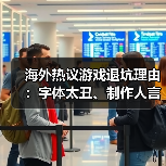海外热议游戏退坑理由:字体太丑、制作人言行不当!(图1) 海外热议游戏退坑理由:字体太丑、制作人言行不当!(图1)