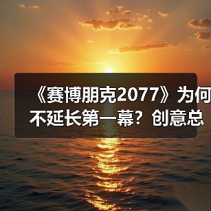 《赛博朋克2077》为何不延长第一幕?创意总监:会失焦(图4) 《赛博朋克2077》为何不延长第一幕?创意总监:会失焦(图4)